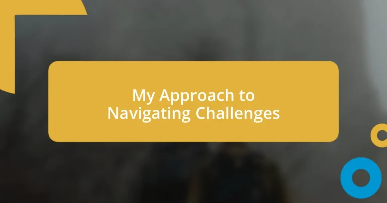 My Approach to Navigating Challenges