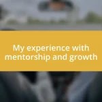 My experience with mentorship and growth